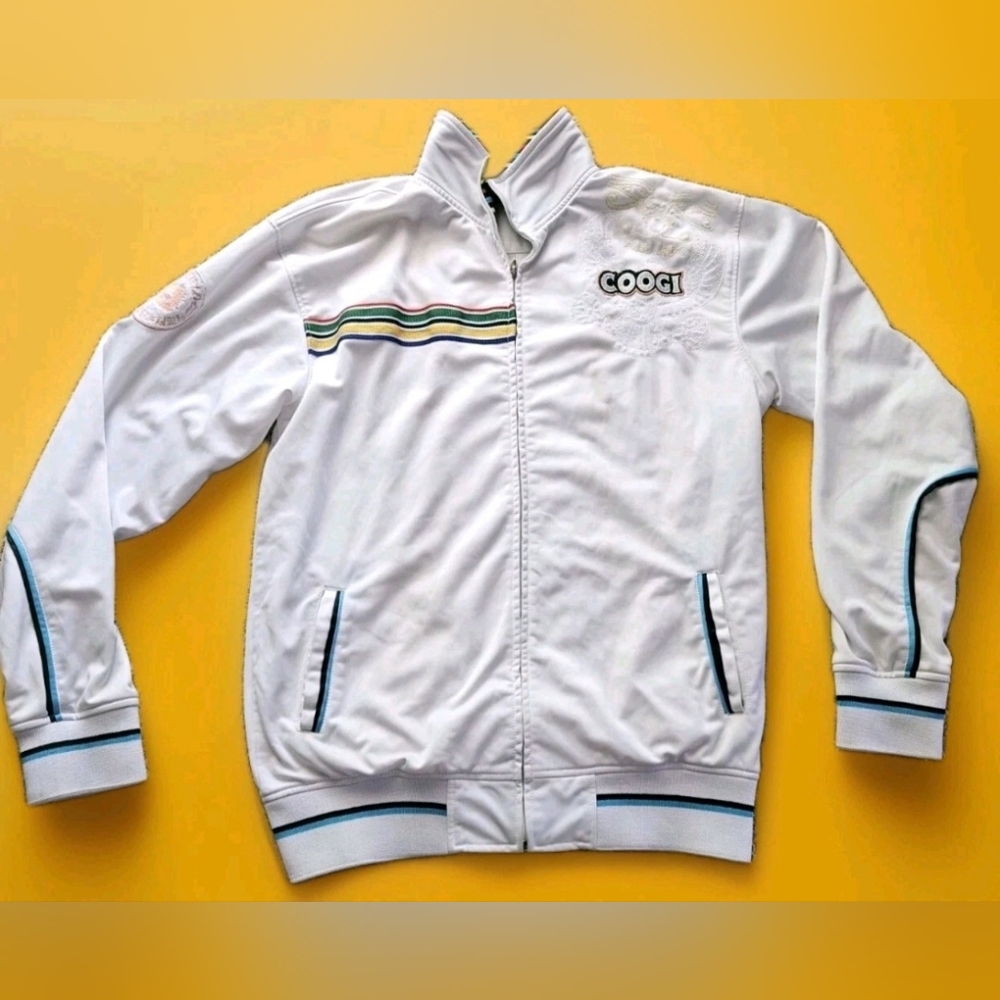 Coogi Men's Multi Color White Jacket Size 2XL